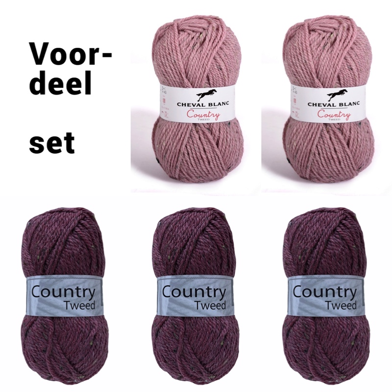 Voordeel mix set - Cheval Blanc Country Tweed bollen - 5 stuks