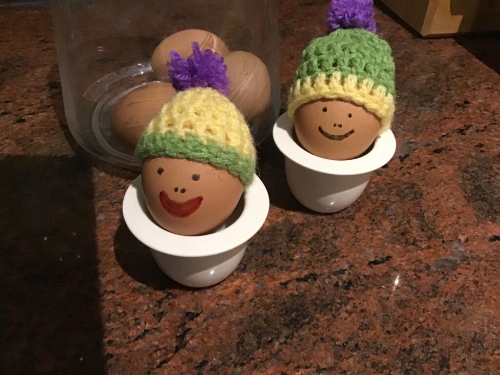 ei warmers haken met pompon