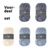 Voordeel mix set - Cosy fine faded bollen - 5 stuks - stoere kleuren