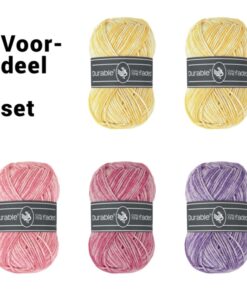 voordeel set geel lila roze cosy fine faded