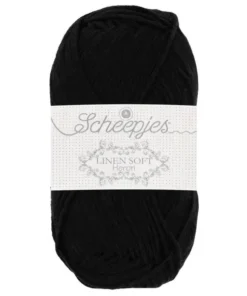linen soft 632 zwart - scheepjes garen