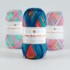 Cotton queen multi blauw koraal (10452) - katoen garen