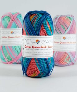 Cotton queen multi blauw koraal (10452) - katoen garen