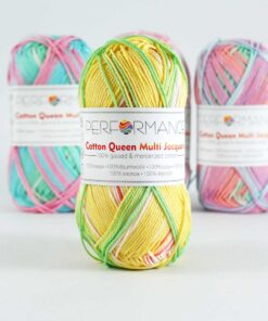 Cotton queen multi geel zalm groen (10485) - katoen garen