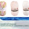 Babylux multi - set van 6 bollen - zalm lime wit lichtblauw