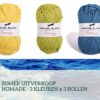 nomade set van 9 bollen lime geel turquoise