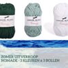 nomade blauw groen, wit donker groen