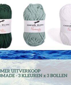 nomade blauw groen, wit donker groen