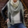 haakpakket faded shawl - sjaal groen