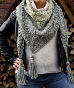 haakpakket faded shawl - sjaal groen