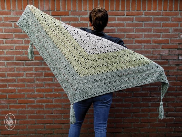 Sjaal haakpakket Faded shawl - Cosy fine faded groen - Afbeelding 2