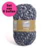 indy donker blauw set van 8